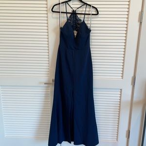 Lovers and friends navy blue maxi dress with lace back